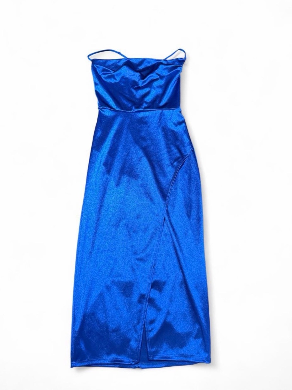 Windsor Strappy Satin Cobalt Blue Maxi Dress